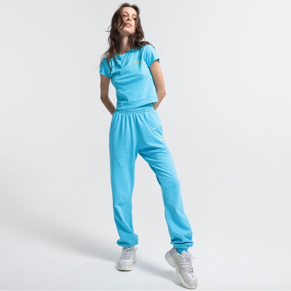 🆕 NWOT TALENTLESS Oversized Sweatpants Highlighter Aqua Size Medium